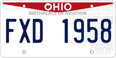 OH license plate FXD1958