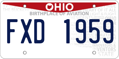 OH license plate FXD1959
