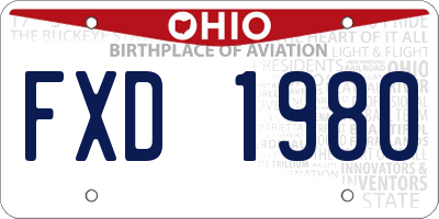 OH license plate FXD1980