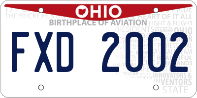 OH license plate FXD2002