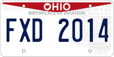 OH license plate FXD2014
