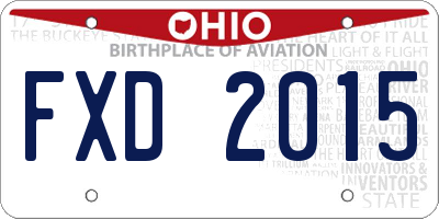 OH license plate FXD2015