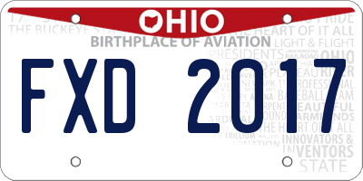 OH license plate FXD2017