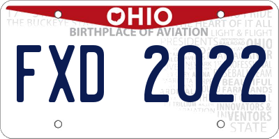 OH license plate FXD2022