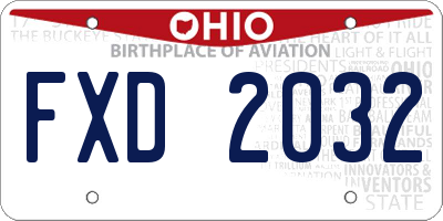 OH license plate FXD2032