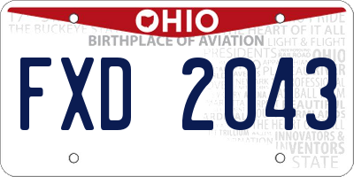 OH license plate FXD2043