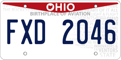 OH license plate FXD2046