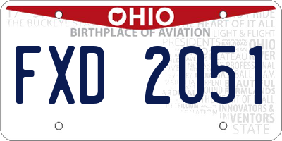 OH license plate FXD2051