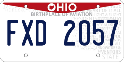 OH license plate FXD2057