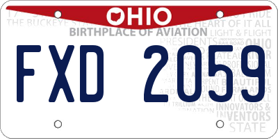 OH license plate FXD2059