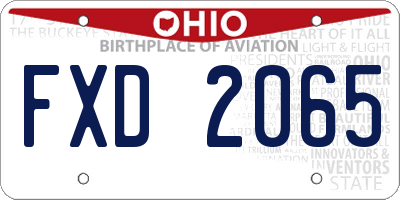 OH license plate FXD2065