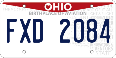 OH license plate FXD2084