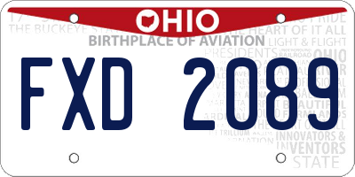 OH license plate FXD2089