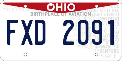 OH license plate FXD2091