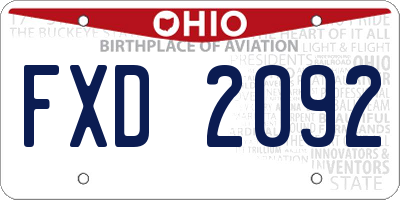 OH license plate FXD2092