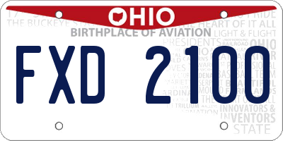 OH license plate FXD2100