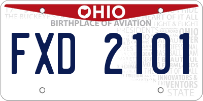 OH license plate FXD2101