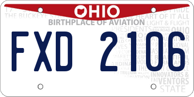 OH license plate FXD2106