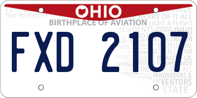 OH license plate FXD2107