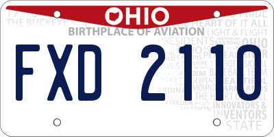 OH license plate FXD2110
