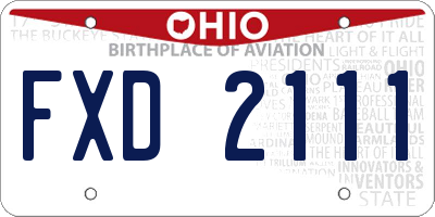 OH license plate FXD2111