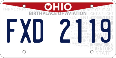 OH license plate FXD2119