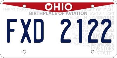 OH license plate FXD2122
