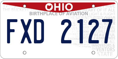 OH license plate FXD2127