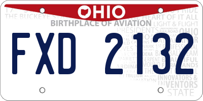 OH license plate FXD2132