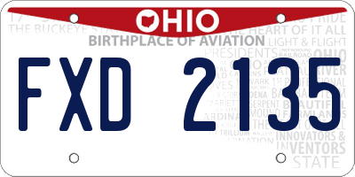 OH license plate FXD2135