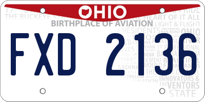 OH license plate FXD2136