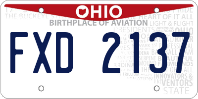 OH license plate FXD2137