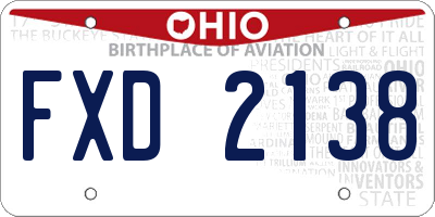 OH license plate FXD2138