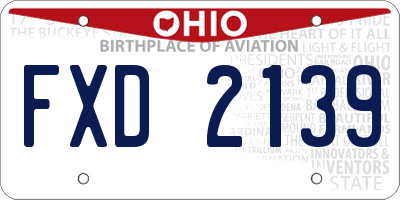 OH license plate FXD2139