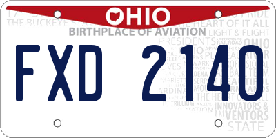 OH license plate FXD2140