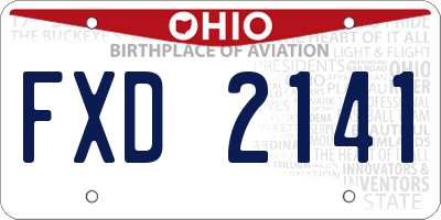 OH license plate FXD2141