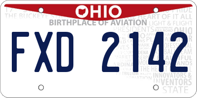 OH license plate FXD2142