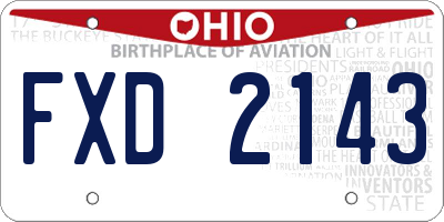 OH license plate FXD2143