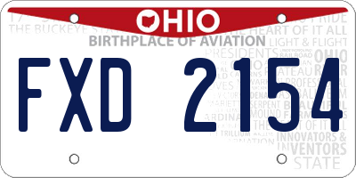OH license plate FXD2154