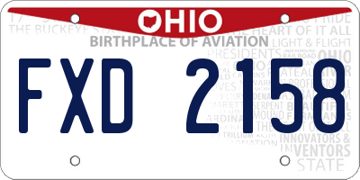 OH license plate FXD2158