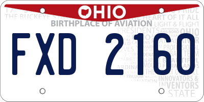 OH license plate FXD2160