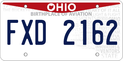 OH license plate FXD2162