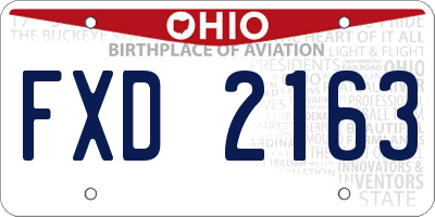 OH license plate FXD2163