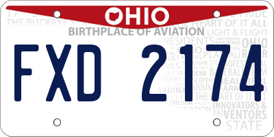OH license plate FXD2174
