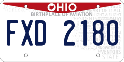 OH license plate FXD2180