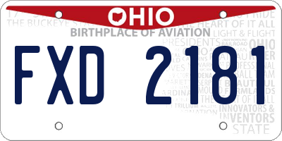OH license plate FXD2181