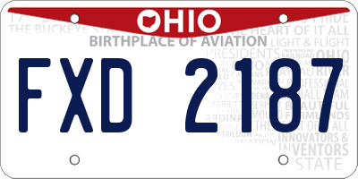 OH license plate FXD2187