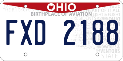 OH license plate FXD2188