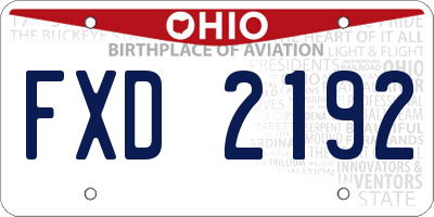 OH license plate FXD2192