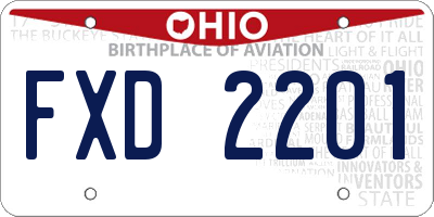 OH license plate FXD2201